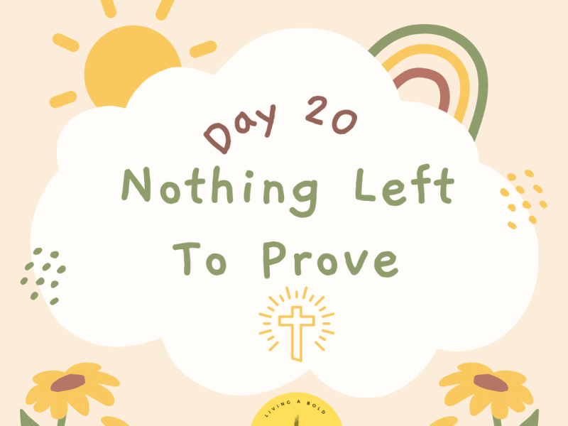 Day 20 Nothing Left To&nbsp;Prove